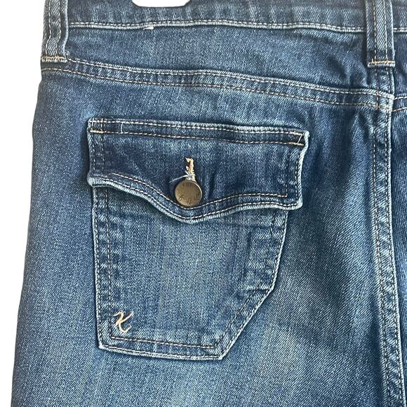 Kut From The Kloth Jeans Women Natalie 12 Petite Blue Cropped Cotton Comfort - Picture 5 of 13